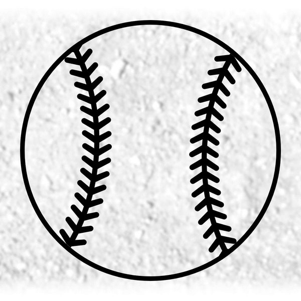 Sports Clipart: Large Round Black Easy Softball or Baseball Silhouette Outline for Players, Coaches, Parents - Digital Download SVG & PNG