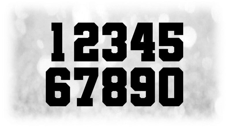 Sports: Jersey Number Templates Grouped on ONE Single Sheet - Etsy