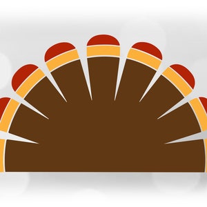 Holiday Clipart: Simple and Fun Turkey Tail to Personalize for Thanksgiving in Brown, Red, Yellow - Digital Download Format svg png dxf pdf