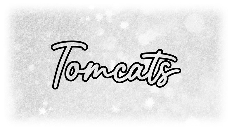Tomcats Football Script Sports Clipart: Script Cursive Style