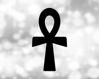 Shape Clipart: Black Ankh or Cross with Tear-Shaped Loop - Egyptian Hieroglyphic Symbol - Key to Eternal Life - Digital Download SVG & PNG