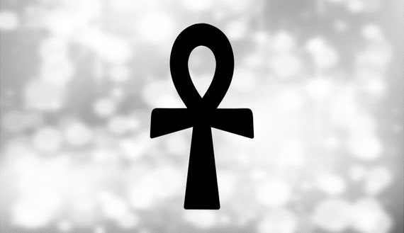 Shape Clipart: Black Ankh or Cross With Tear-shaped Loop 