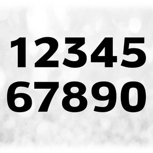 Sports: Jersey Number Templates Grouped on ONE Single Sheet - Black Bold Style Type - Digital Download SVG / DXF - Not Installable Font File