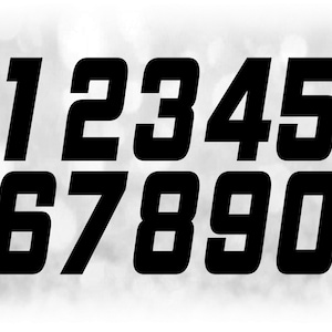 Esportes: Modelos de números de camisa agrupados em uma única folha - Black Bold Racing/Car Style - Download digital SVG - Arquivo de fonte não instalável