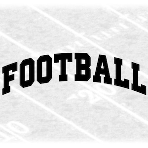 Sports Clipart: Arched Black Bold Solid Word "Football" in College Varsity Style - Digital Download svg png dxf pdf