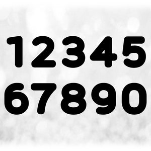 Sports: Jersey Number Templates Grouped on ONE Single Sheet - Black Bold Style Type - Digital Download SVG / DXF - Not Installable Font File