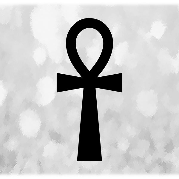 Shape Clipart: Black Ankh or Cross with Tear-Shaped Loop - Egyptian Hieroglyphic Symbol - Key to Eternal Life - Digital Download SVG & PNG