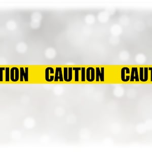 Car/Automotive Clipart: Yellow Strip of Tape with Black "Caution" Words for Construction or Warning  Tape - Digital Download svg png dxf pdf