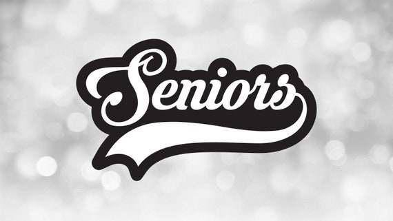 Inspirational Clipart: White Script Word seniors | Etsy
