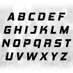 Sport Clipart: Alphabet Buchstaben Vorlagen auf EINEM Einzigen Blatt - Rennsport oder Auto - Digitaler Download SVG - NICHT installierende Schriftdatei