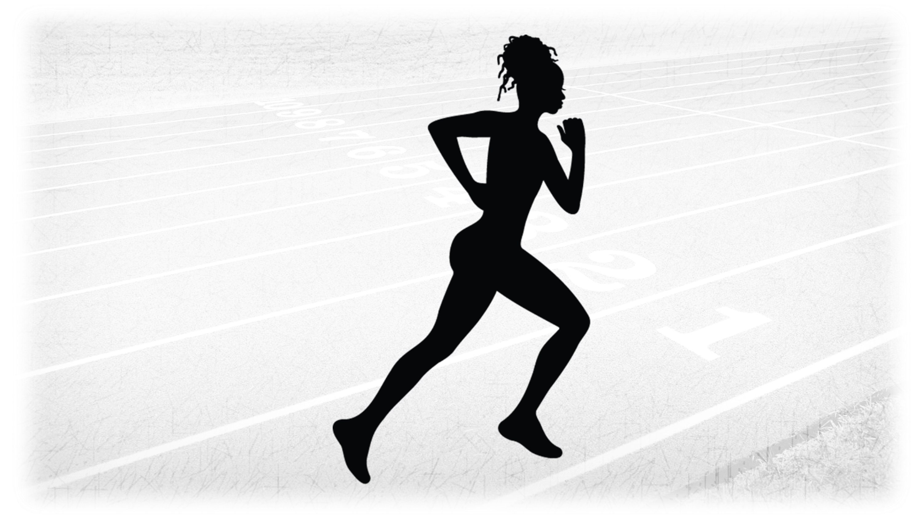 Sports Clipart: Track and Field Black Silhouette of Female Athlete ...
