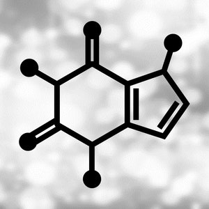 医療または科学のクリップアート: コーヒーまたはカフェイン分子の化学構造記号（黒のアウトライン） - 化学 - デジタルダウンロード SVG および PNG