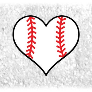 Peut inclure: Un ballon de baseball blanc avec des coutures rouges en forme de cœur.