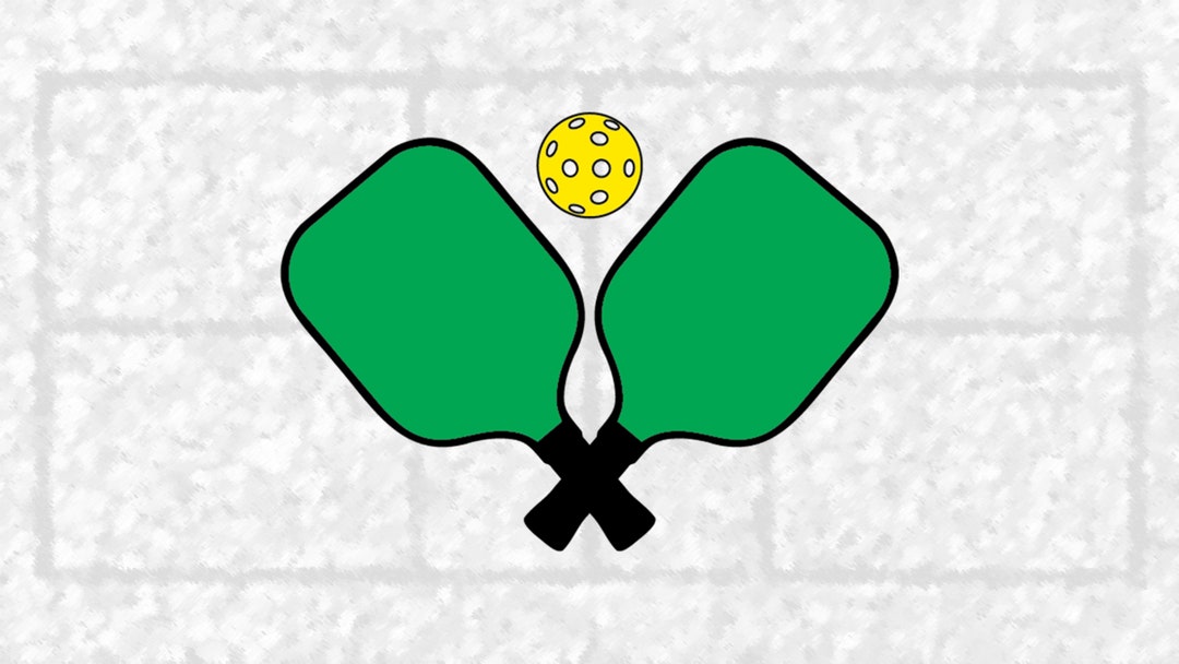 Pickleball Racket Clipart Sports Clipart: Black and Green Pickleball Paddle/racket Silhouette ...