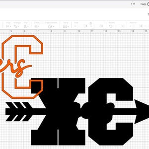 Sports Clipart: Black Cross Country Varsity Letters 