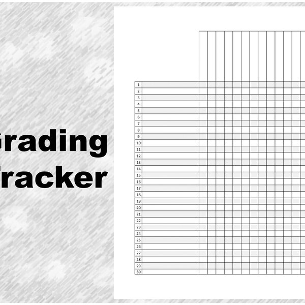 Printable Forms: Shaded Grade Sheet / Tracker Form with Rows for Names and Columns for Tracking Each Assignment - Digital Download PDF & PNG