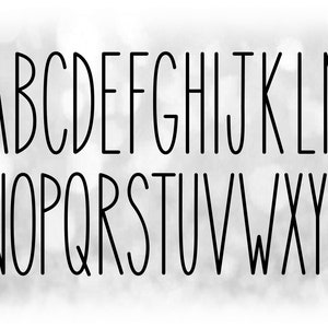 Word Clipart: Lettere dell'alfabeto stile fattoria nera magra raggruppate su un unico foglio - Download digitale SVG, file di caratteri NON installabile