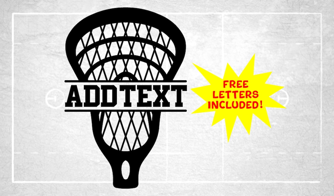Sports Clipart Split Lacrosse Stick Net With Space for Name Etsy