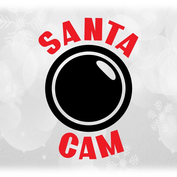 Holiday Clipart: Christmas Theme "Santa Cam" Camcorder Lens to Watch for Bad or Good - Red, White, and Black - Digital Download SVG & PNG