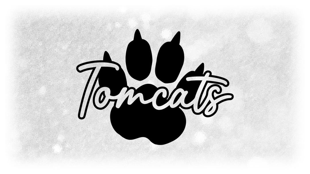 Tomcats Football Script Sports Clipart: Black Script