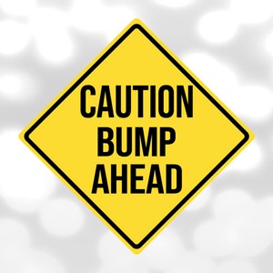 Shape Clipart: Diamond Shaped Bright Yellow "Caution Bump Ahead" Sign with Black Letters and Black Border - Digital Download svg png dxf pdf