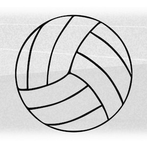 Sports Clipart: Black Volleyball Outline Design for Players, Setters ...