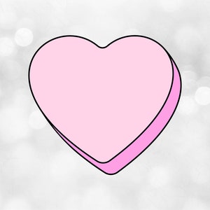 Urlaub Clipart: Leere Schicht 3D Stück rosa süßes Herz Candy - fügen Sie Ihre eigenen Worte - Liebe, Valentinstag - Digital Download SVG & PNG