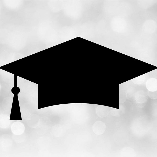 Educational Clipart: Black Graduation Mortarboard Cap and Tassel for School / Senior Class of Graduates - Digital Download svg png dxf pdf
