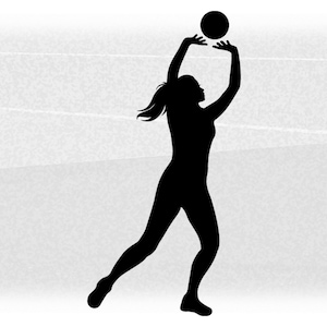 Sports Clipart: Black Volleyball Player Silhouette Setting Ball for Setters, Teams, Coaches, Parents - Digital Download svg png dxf pdf