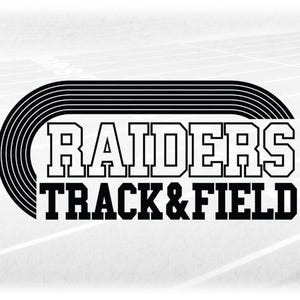 Sports Clipart: Black Running Track with Bold College Varsity Style Words "Raiders" and "Track & Field" - Digital Download svg png dxf pdf