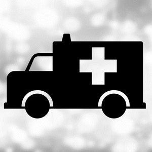 Shape Clipart: Black Simple Ambulance Rescue EMT EMS Emergency Vehicle - You Can Change Color Yourself - Digital Download svg png dxf pdf