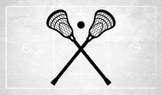 Sports Clipart: Double Crossed Realistic Lacrosse Sticks and Ball