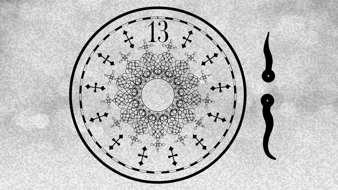 Entertainment Clipart Black Grandfather Clock Face W/ Number Etsy