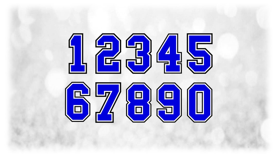 Sports Clipart: Jersey Number Templates Grouped on Single Sheet Blue ...