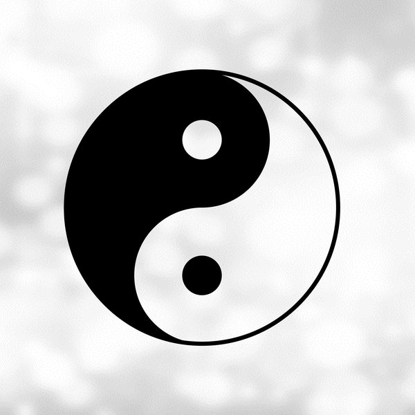 Symbol Clipart: Black/White Yin Yang Round Symbol Shape for Feminine / Masculine - Chinese Philosophy Taoism - Digital Download SVG & PNG