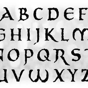 Wort Clipart: Schwarzes solides Piraten Alphabet Buchstaben auf EINEM Blatt gruppiert - Digitaler Download SVG - NICHT installierende Schriftdatei
