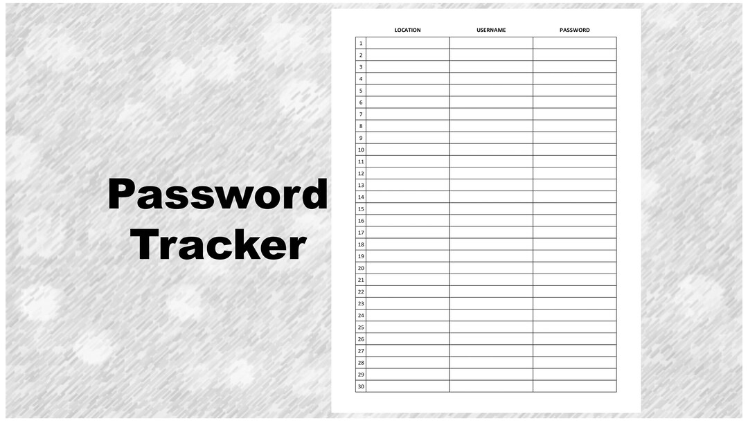 Printable Forms: Handy Password Tracker Form With Columns for Site or ...