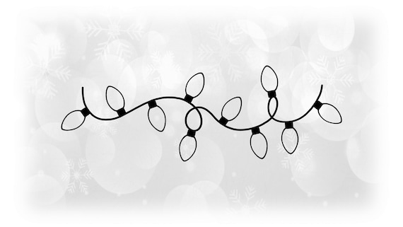 Holiday Clipart: Swirly Strand or String of Christmas Light Bulbs in Black  Outline on Transparent Background Digital Download SVG & PNG -  Finland