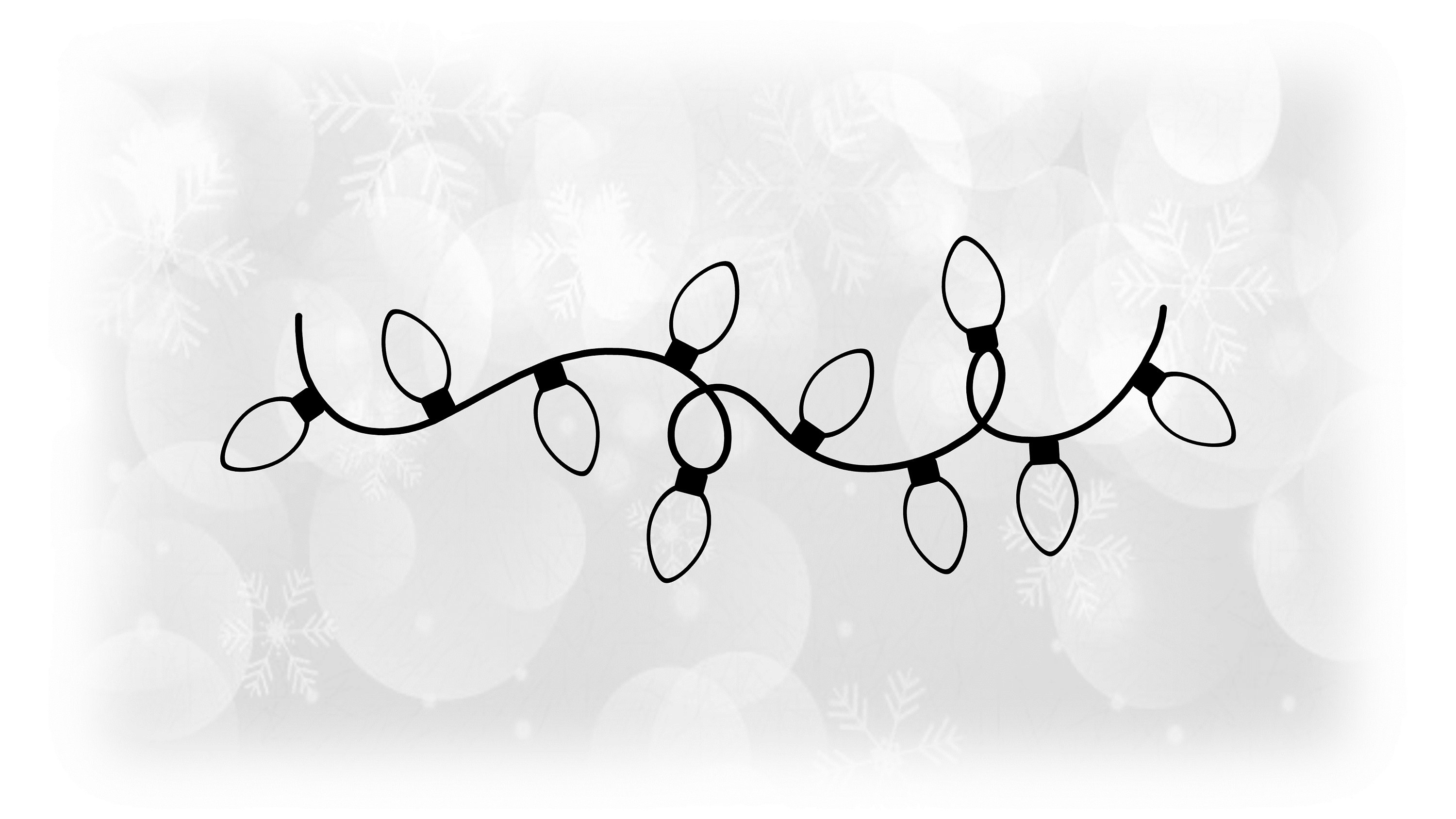 Black And White Christmas Lights Clipart