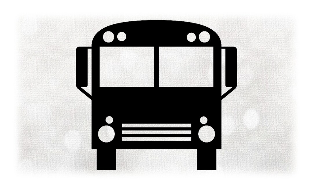 Bus Front Simple Shape Clipart: Simple Easy School Bus Front in Black With Windows ...