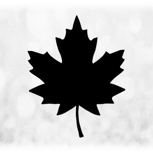 Nature Clipart: Simple and Easy Black Solid Maple Leaf Silhouette, Symbol for Canada, Fall / Autumn Theme - Digital Download svg png dxf pdf