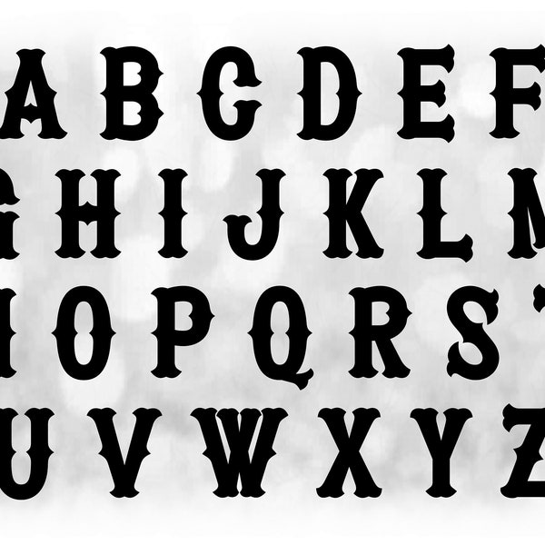 Word Clipart: Black Solid Carnival Alphabet Letter Templates Grouped on ONE Single Sheet - Digital Download SVG - NOT Installable Font File