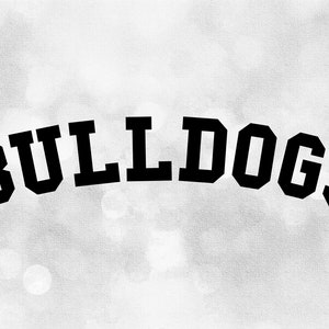 Sports Clipart: Black Arched bulldogs Team Name in Bold Collegiate ...
