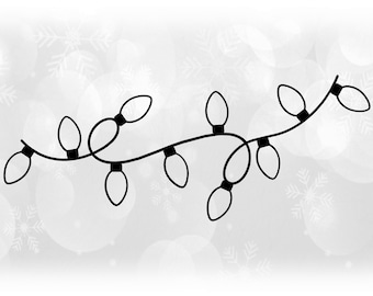 Black And White Christmas Lights Clipart