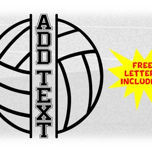 Sports Clipart: Black Volleyball Outline Split Name Frame to ...