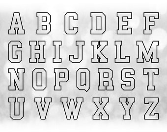 Sports Clipart: Alphabet Letter Templates Grouped on ONE | Etsy