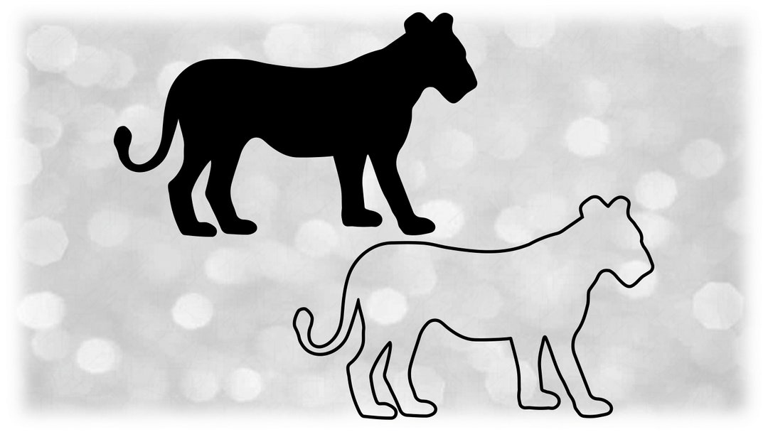 Running Lioness Silhouette