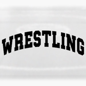 Sports Clipart: Black Bold Varsity Word "Wrestling" in Arched Shape for Wrestlers, Teams, Coaches - Digital Download svg png dxf pdf