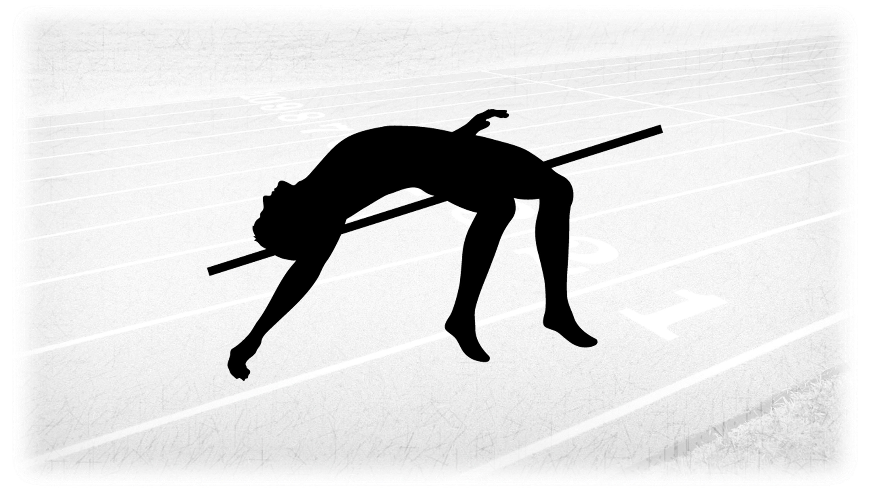 Sports Clipart: Black Silhouette of Track & Field High Jump Male Athlete Jumper High Jumping over Bar - Digital Download svg png dxf pdf