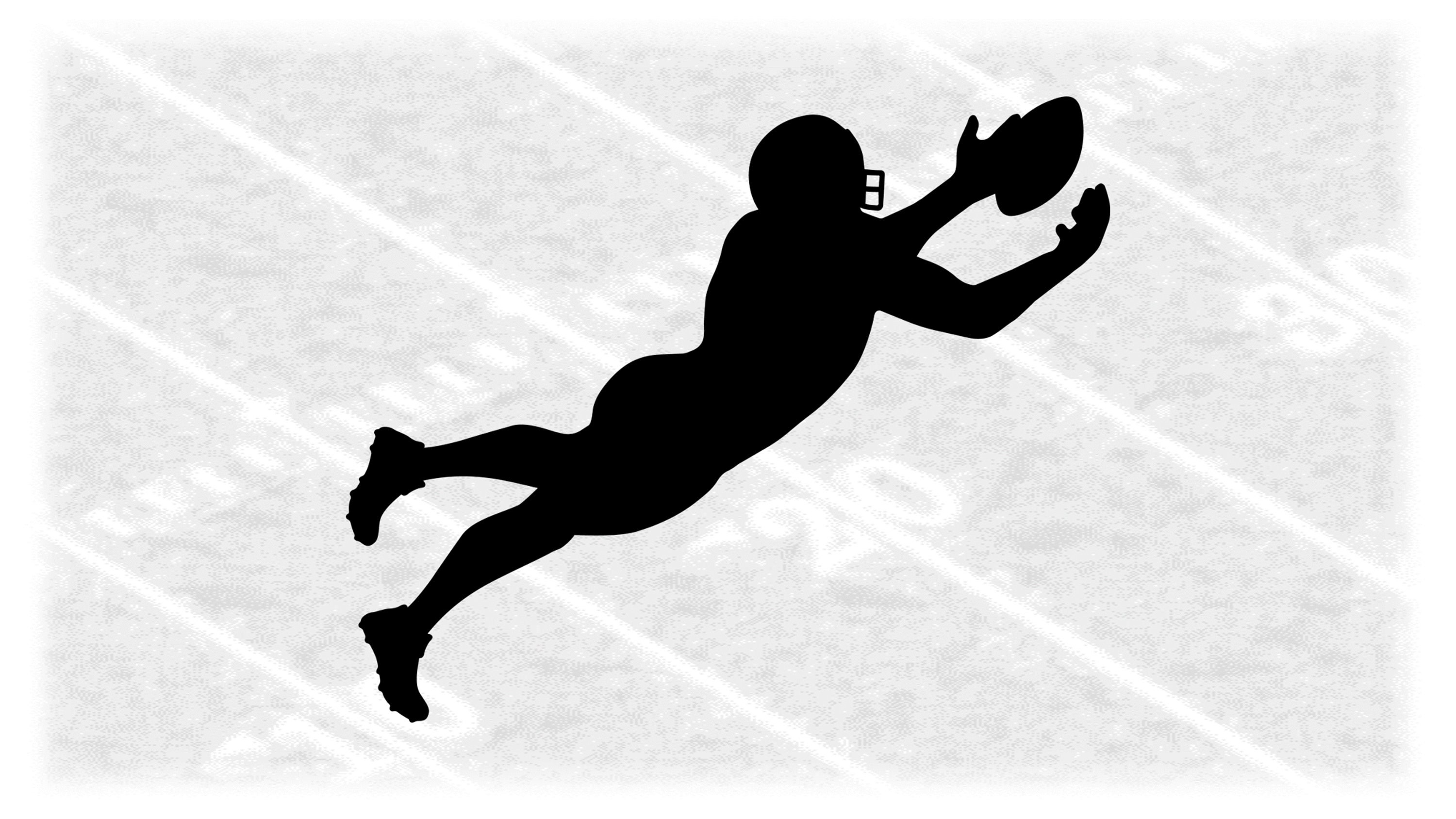 Sports Clipart: Black Football Player Silhouette Receiver Catching Ball for Players Teams Coaches Parents - Digital Download svg png dxf pdf